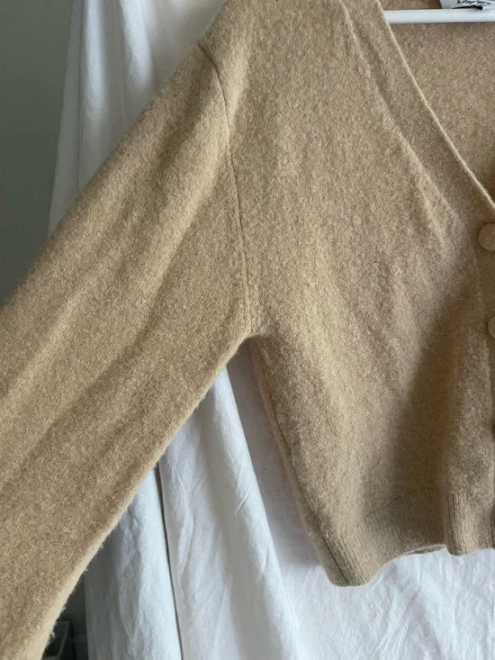 & Other Stories Alpaca Blend V-Neck Cardigan Scandi capsule wardrobe chic Size S - Picture 14 of 15